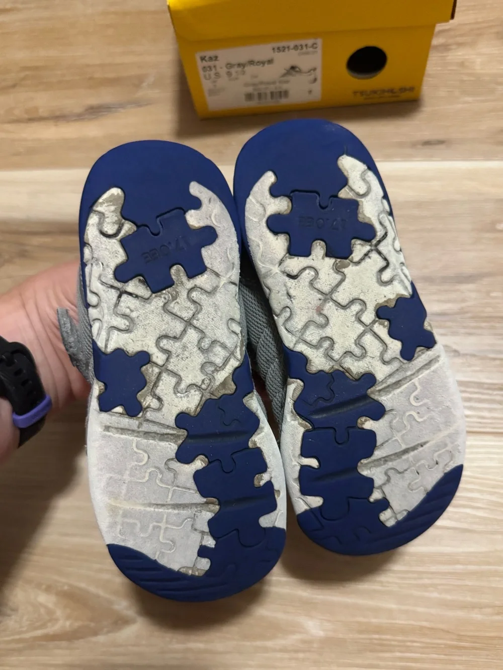 Tsukihoshi Kaz Toddler Gray/Royal Blue Shoes Size 9.5 US / 27 EUR